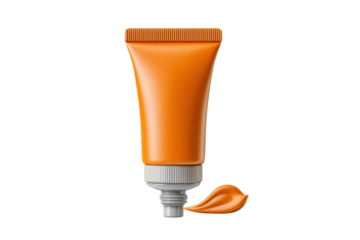 PNG Orange squeeze tube with creamy cosmetics for skincare and beauty