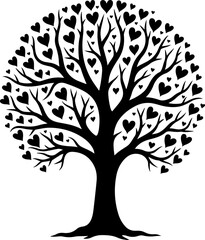 Romantic  Heart Tree   Couple Under vector design