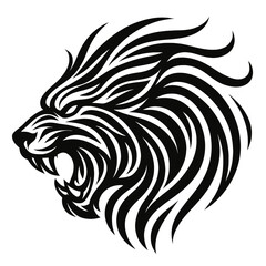 Dynamic vector composition with bold, curved tribal strokes