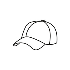Baseball cap line art icon black illustration