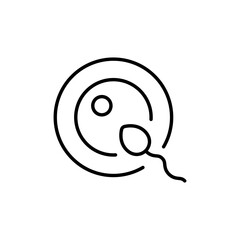 Fertilization icon in line style. For your design, logo. Vector illustration.