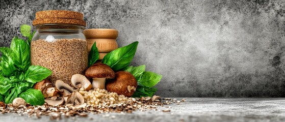 Gourmet Mushrooms and Herbs A Culinary Still Life