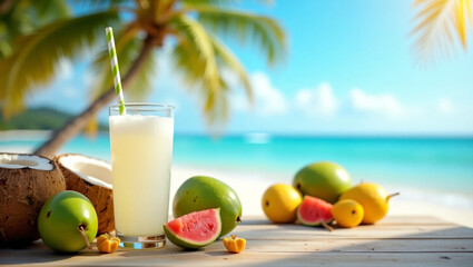 Tropical Freshness: Coconut Water with Real Coconut