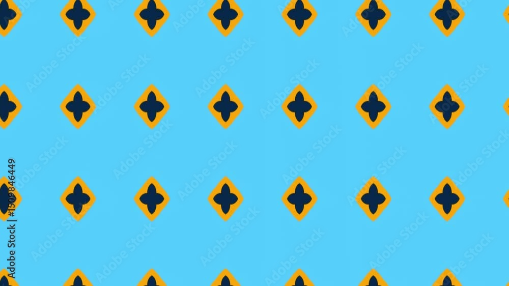 Poster endless animation of seamless tile pattern slide. panning