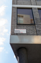 Street Sign on Clere Street in London