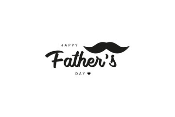 Happy Father's Day typography in vector EPS 10. Father's Day greeting, calligraphy, love, heart element, and celebration design.