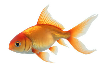 Fototapeta premium goldfish aquarium on white background. 3d rendering.