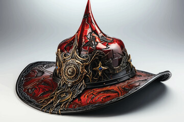
Halloween Witch Black Hat isolated on white background. 