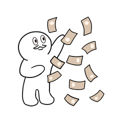 お金をバラまく棒人間
