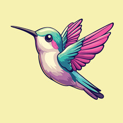 Obraz premium Vibrant Teal and Pink Hummingbird in Flight