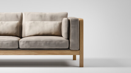 Fototapeta premium Product Shot of Sofa with Ash Wood Details
