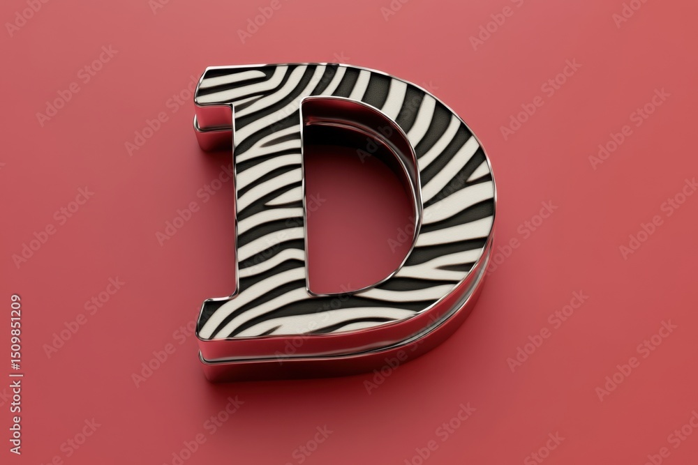 Poster a zebra print d is on a red background