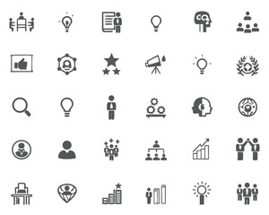 Business strategy and management icons set vector illustration for web and graphic design project