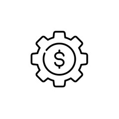 Obraz premium Gear symbol with dollar sign representing financial concepts 