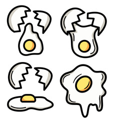 vector illustration of cracked egg