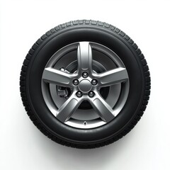 car wheel on white background