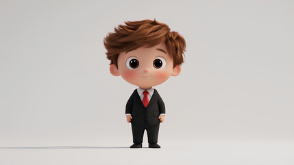 animation of a little boy wearing a neat office shirt