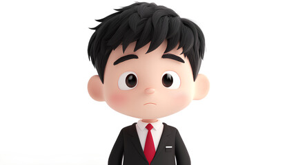 animation of a little boy wearing a neat office shirt