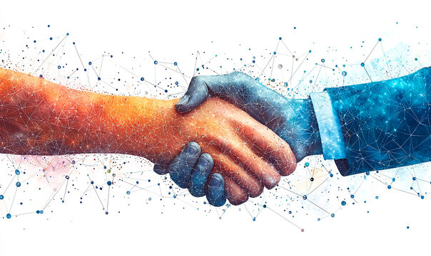 Manos unidas Concepto de conexi&oacute;n en red