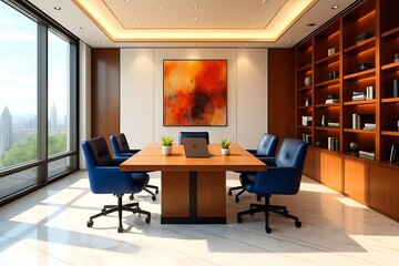 Elegant Modern Conference Room Featuring Luxurious Design Elements