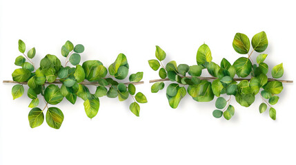 Obraz premium Vibrant green leaves arrangement nature digital art lush environment top-down view botanical concept for eco-friendly design inspiration