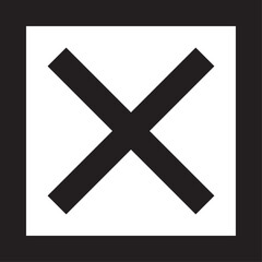 Obraz premium Black X symbol extending corner to corner within square