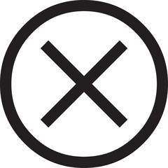 Obraz premium Bold black X symbol centered within white square