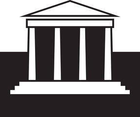Greek temple with columns icon
