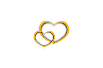 Yellow paper cut into a heart shape placed on a transparent background.