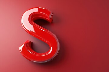 A red letter S is shown on a red background