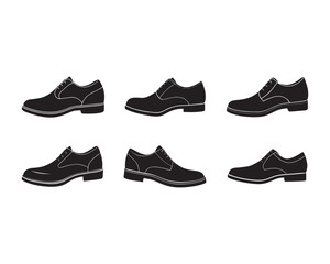 Elegant Gentleman Shoe Black Silhouette Isolated Closeup Fashion Footwear Men Style Classic Formal Leather Fancy