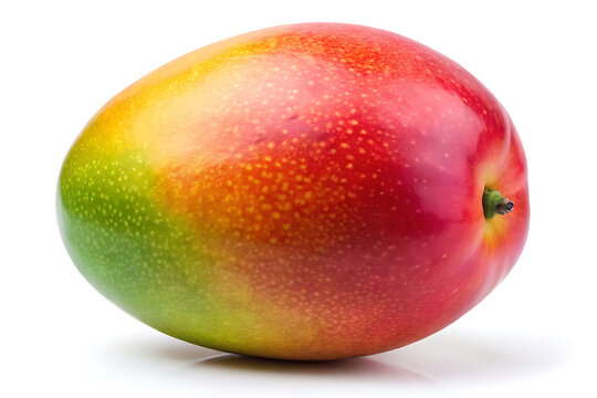 Ripe red mango fruit isolated on white background