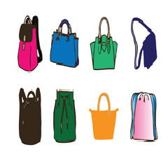 Vector colour ladies bag.