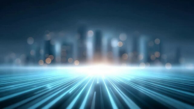A technologically advanced city with continuously developing infrastructure. Beautiful lights radiating from the city in a stunning display.