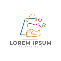 Fashion Children Shop Logo Vector Icon Illustration