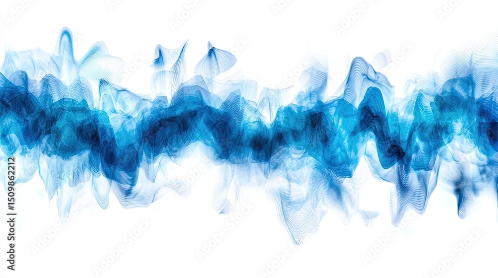Aufkleber abstract blue wave design with fluid motion and light patterns