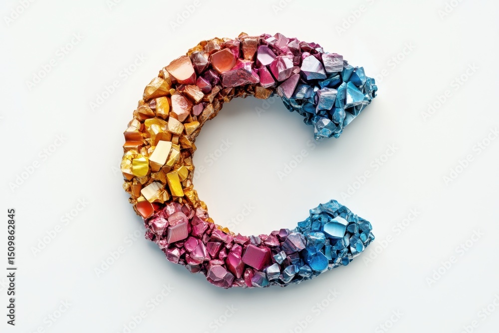 Poster the image is a colorful and abstract representation of the letter c