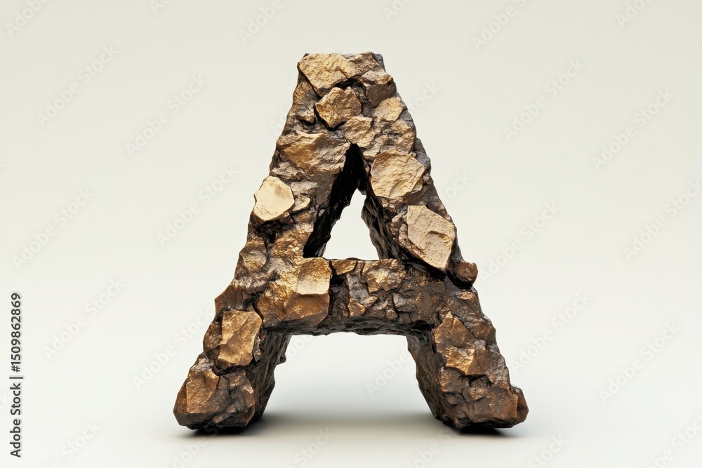 Poster a is made of rocks and has a triangular shape