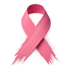 Pink Brushstroke Ribbon for Creative Breast Cancer Awareness and Support Design