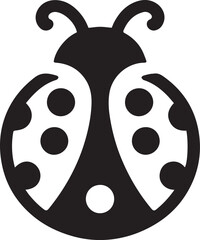 Minimalist Ladybug Silhouette Vector with Eight White Spots – Insect Illustration