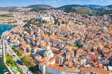 City of Sibenik on Adriatic sea, Dalmatia, Croatia