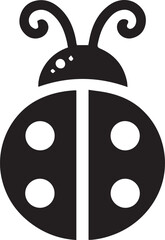 Minimalist Ladybug Silhouette Vector with Eight White Spots – Insect Illustration