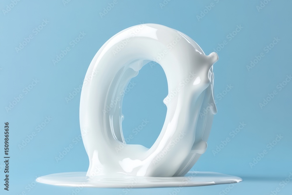 Poster a white object with a blue background