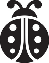 Minimalist Ladybug Silhouette Vector with Eight White Spots – Insect Illustration © Sarmad