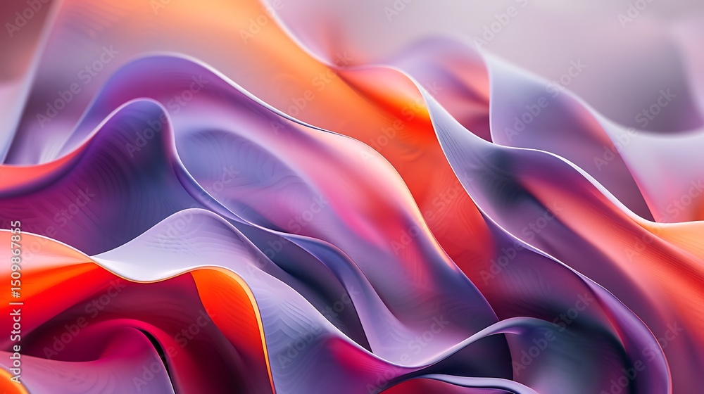 Poster Abstract waves of color create a dynamic and flowing background with smooth gradients and modern design