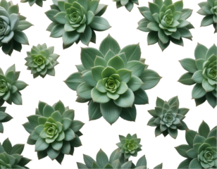 Succulent Plant Arrangement Against Transparent Background