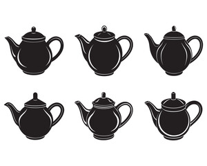 Vintage Floral Teapot Silhouette Collection.
