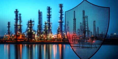 Industrial Facility Cyber Security, Critical Infrastructure Protection, Cybersecurity Concept