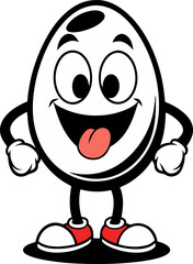 happy smiling cartoon  egg character