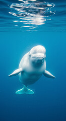 Beluga whale swimming underwater